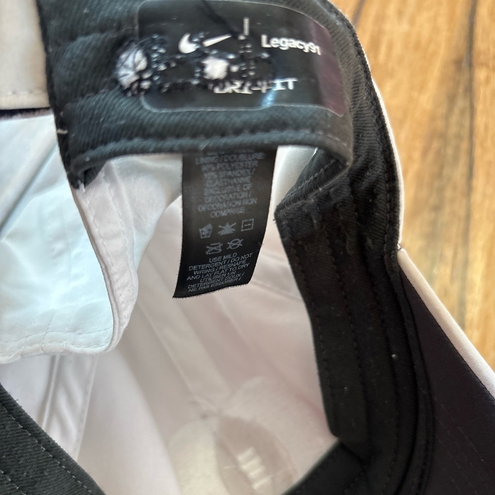 Nike Hat Cap Strap Back White Black Swoosh Logo Lightweight Legacy91 Mens Logos - Picture 11 of 11
